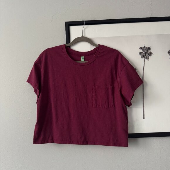 Honeydew Intimates | NWOT Off The Grid Knit Crop Tee in Serenade Red Size Large - Picture 3 of 6